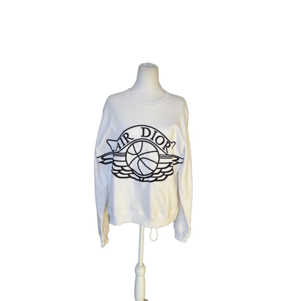 Men's Air Dior Jordan Wings White Sweatshirt Size L - Picture 2 of 4